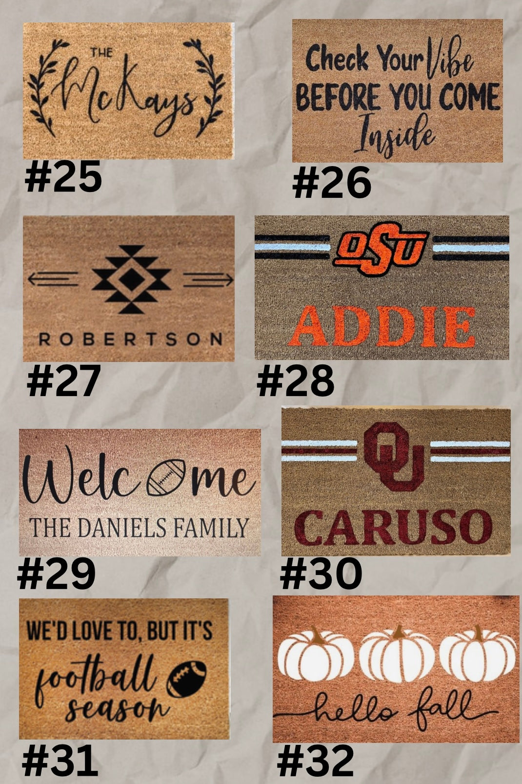 Oct/04/25 Personalized Doormat Workshop (Saturday 6:00pm)