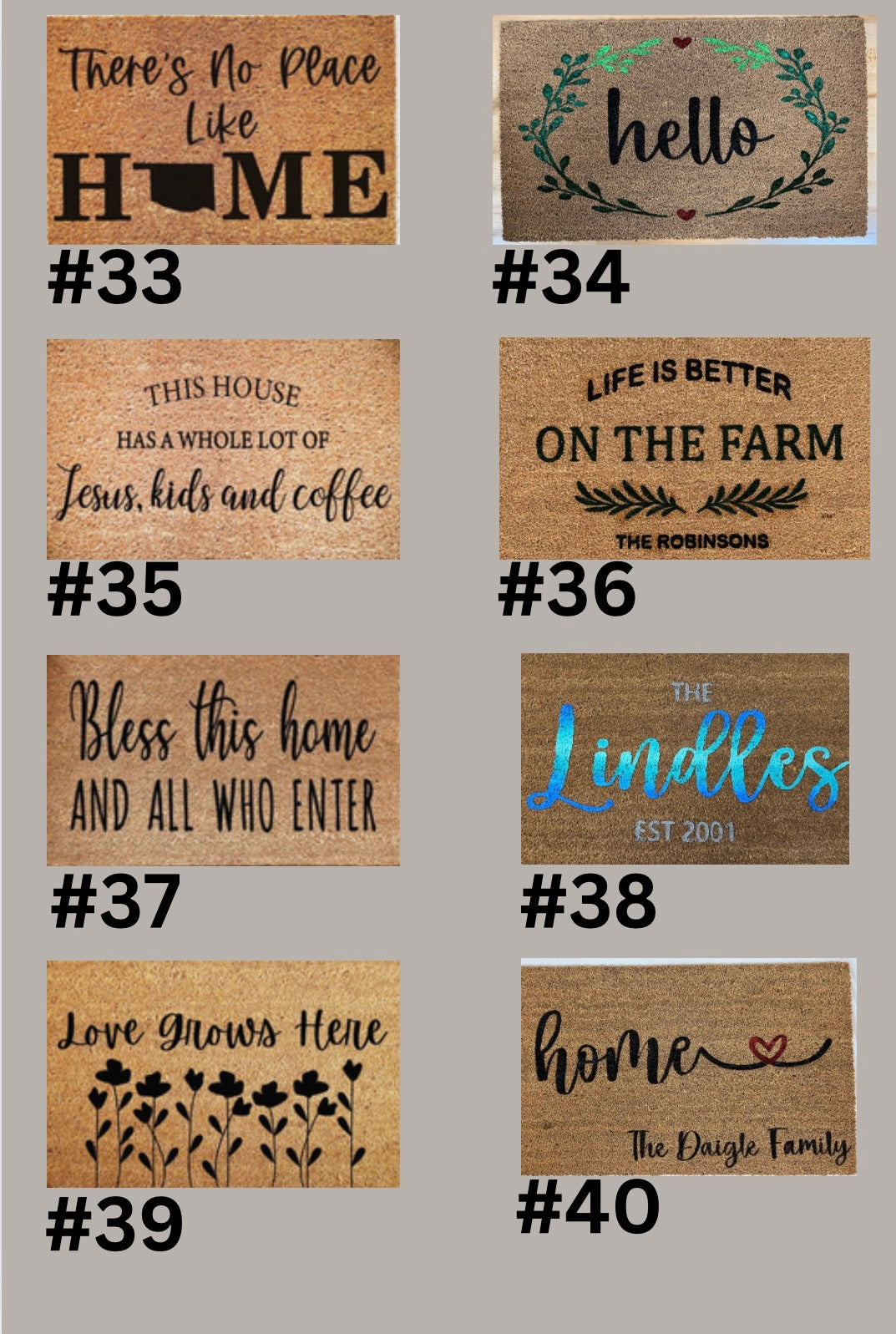 Oct/04/25 Personalized Doormat Workshop (Saturday 6:00pm)