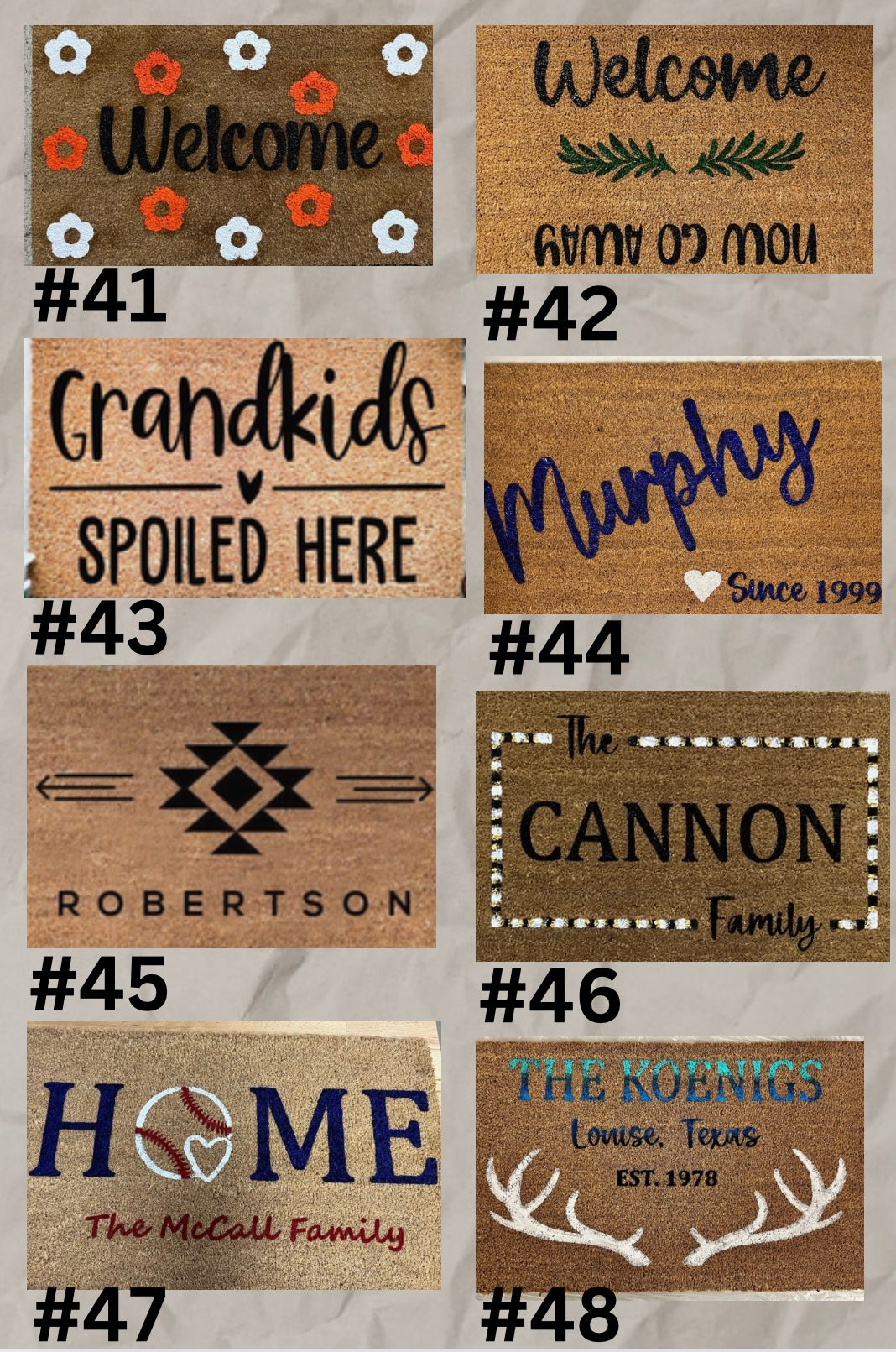 Oct/04/25 Personalized Doormat Workshop (Saturday 6:00pm)