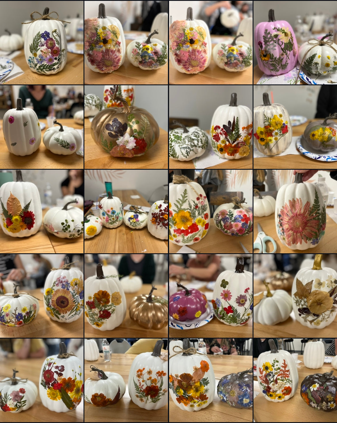 OCT/14/25 FALL BREAK Pressed Flower Pumpkin Workshop (Tuesday 10:00am)