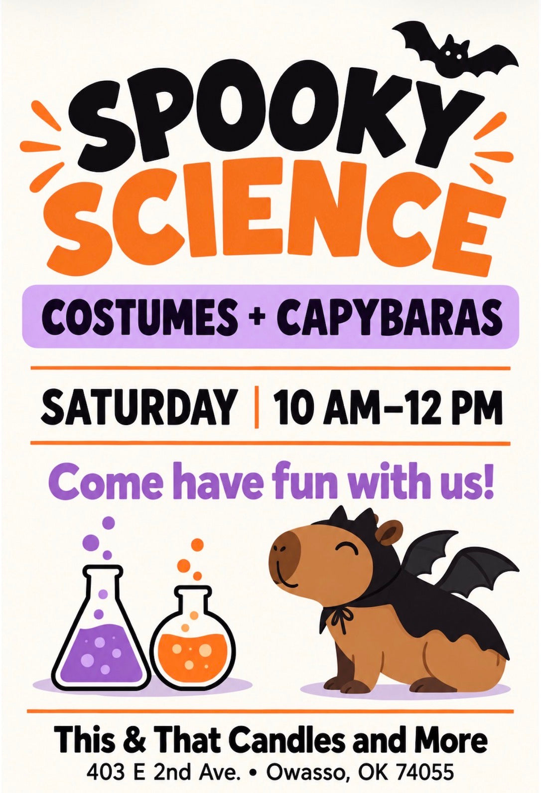 10/31/26 Spooky Science & Capybaras (Saturday 10:00am)