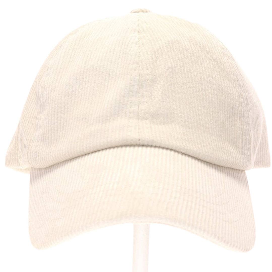 Beige Corduroy Criss Cross High Pony CC Ball Cap
