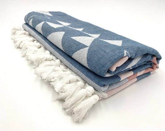 Turkish Throw - Chloe Alexis - The Puebla - Blue/Pink
