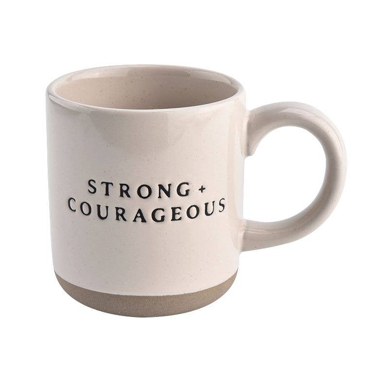 Strong and Courageous - Cream Stoneware Coffee Mug - 14 oz – This & That  Candles and More