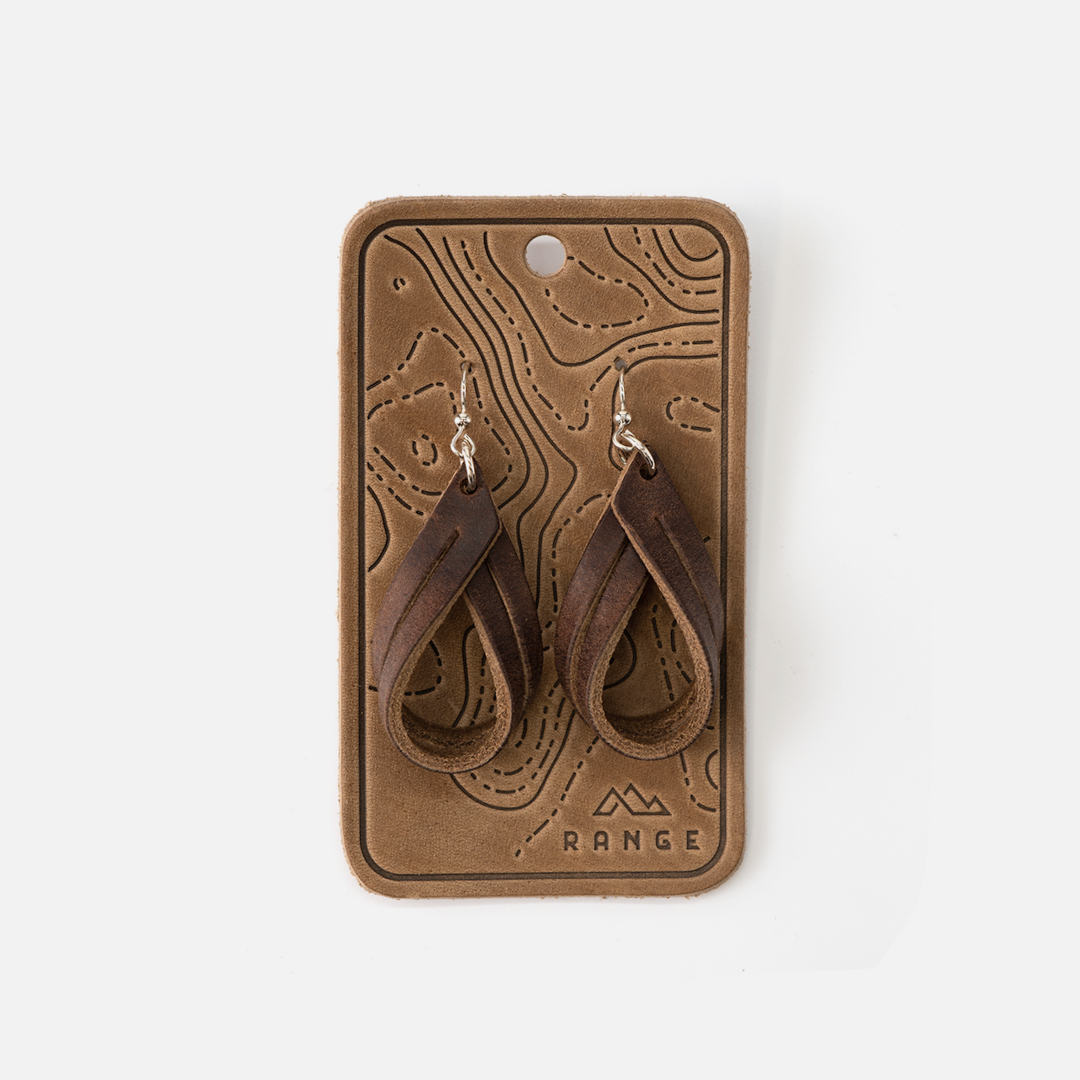 Double Hoop Earrings- Nut Brown