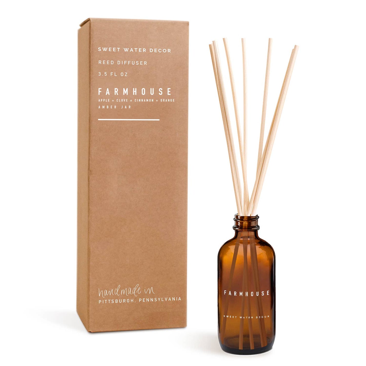 Farmhouse Reed Diffuser - Amber Jar - 3.5 oz