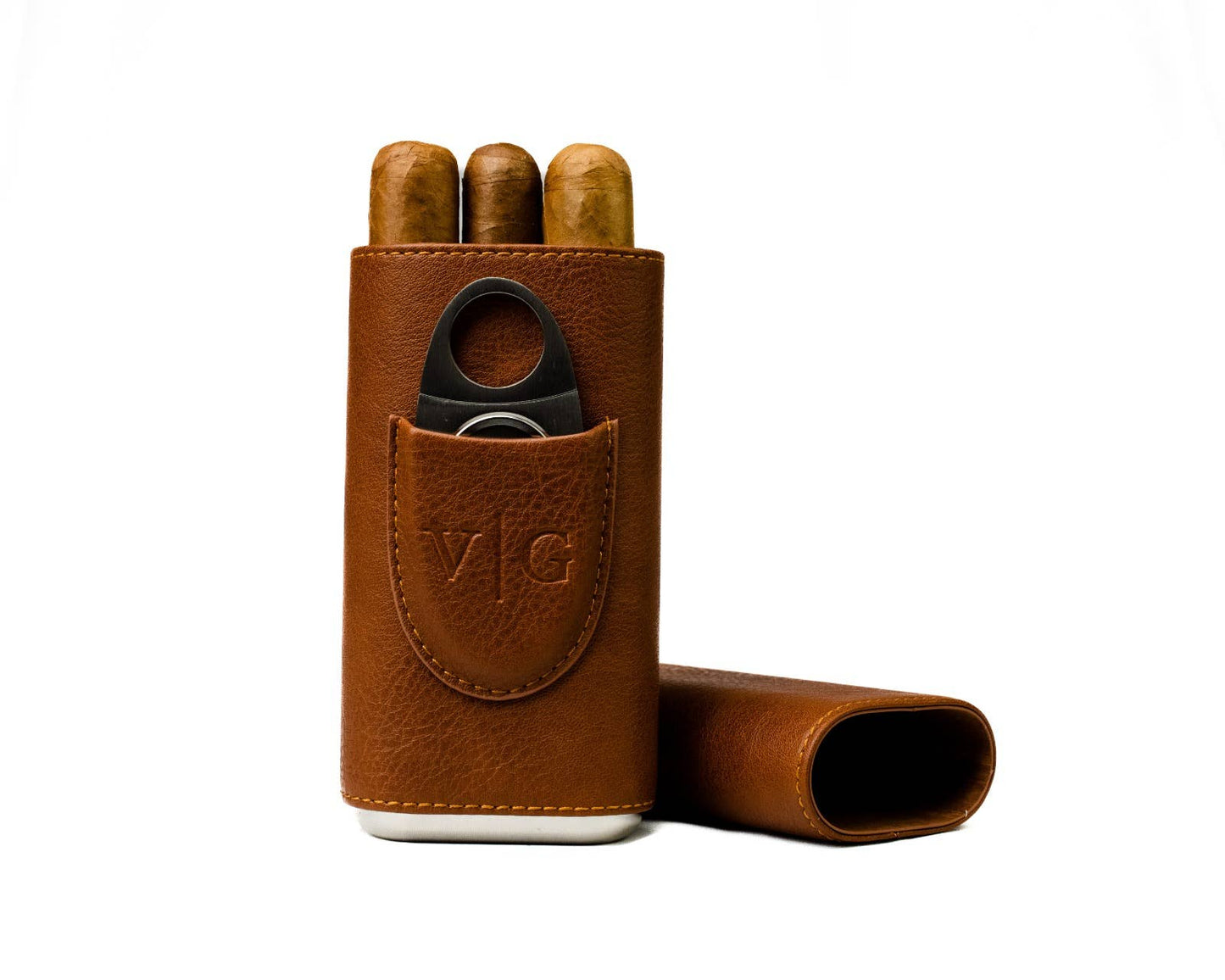 Vintage Gentlemen - Luxury Leather Cigar Travel Case With Cutter