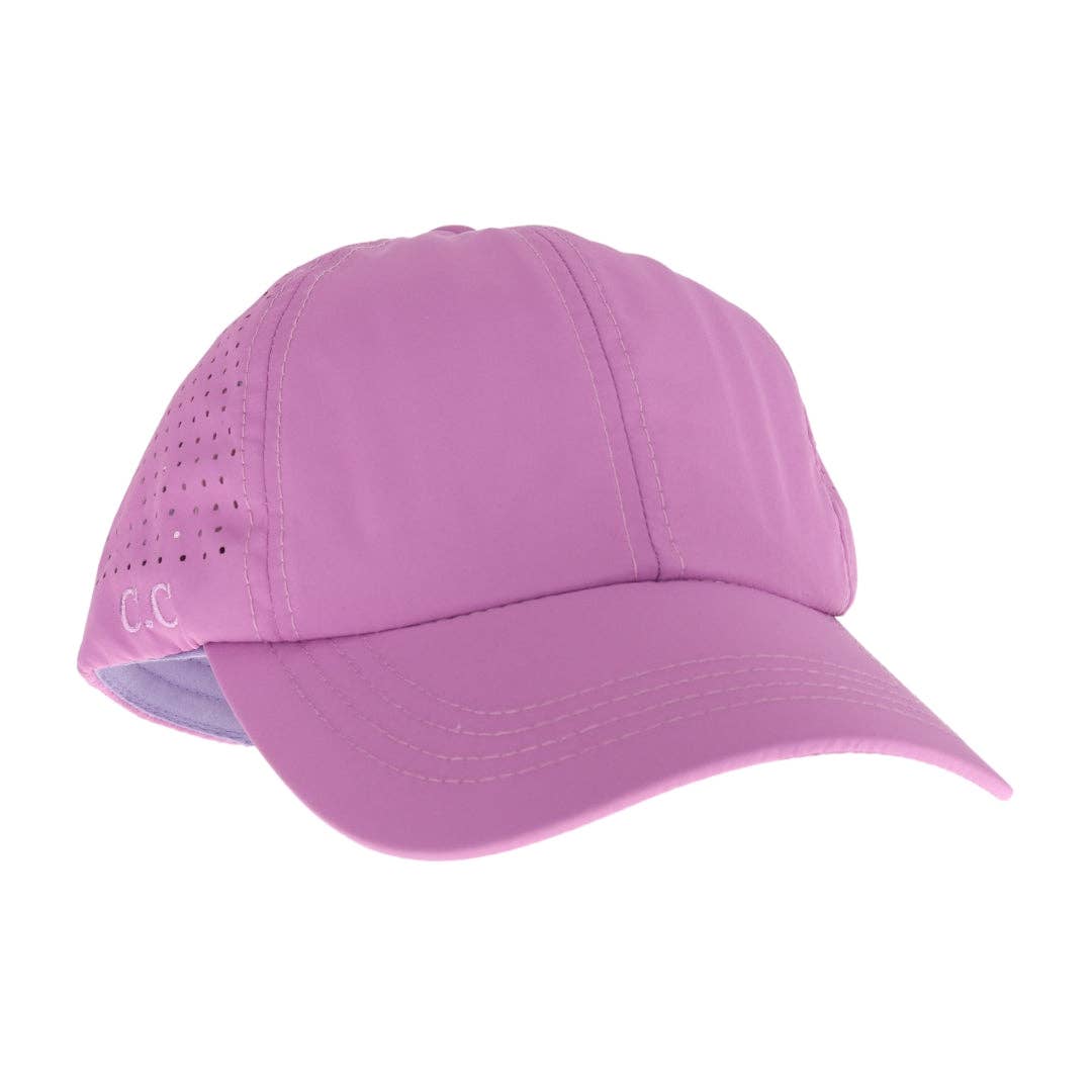 Laser Cut Criss Cross High Pony C.C Ball Cap Violet