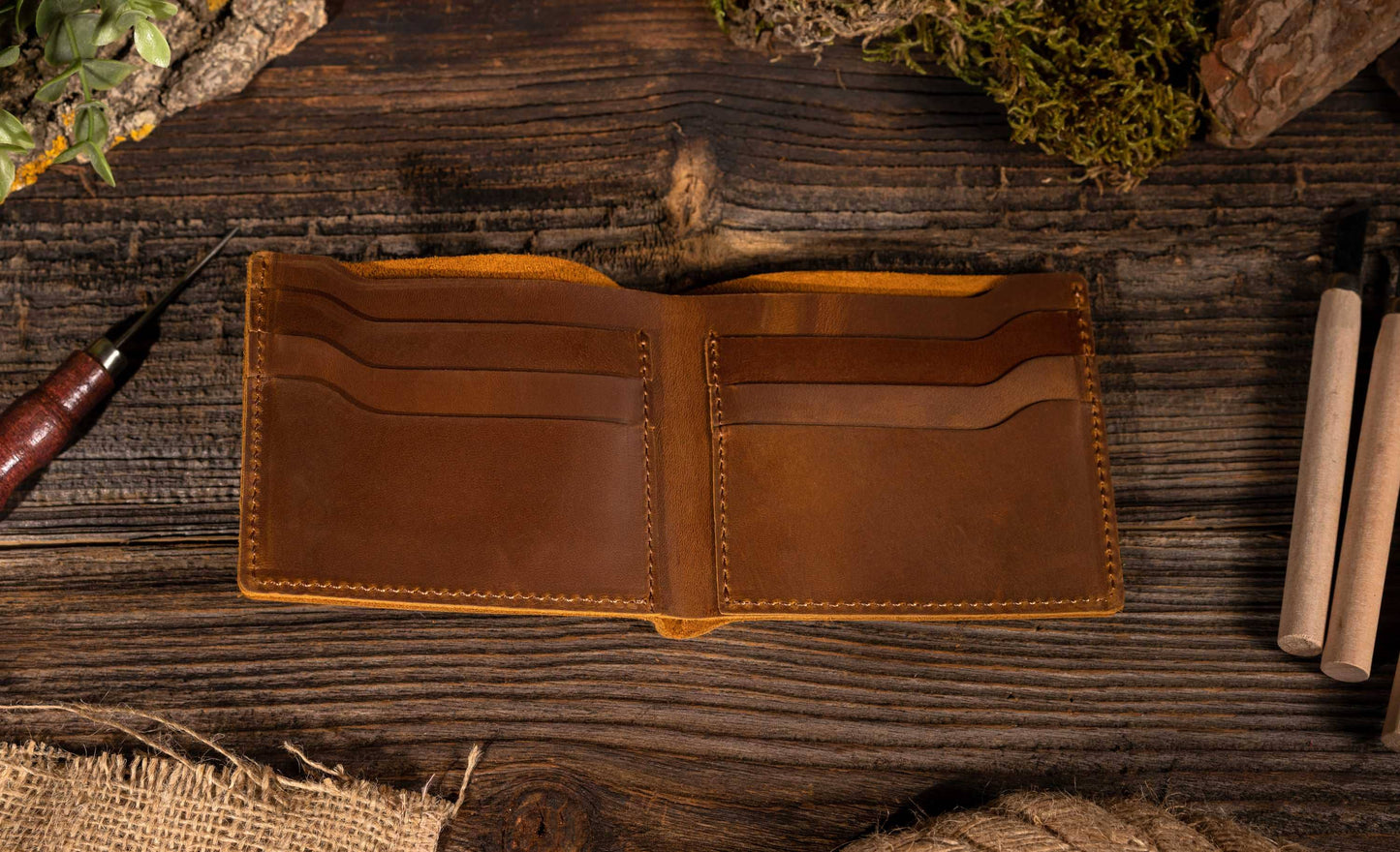 Leather Wallet, Bifold Wallet, Handmade Wallet for Men