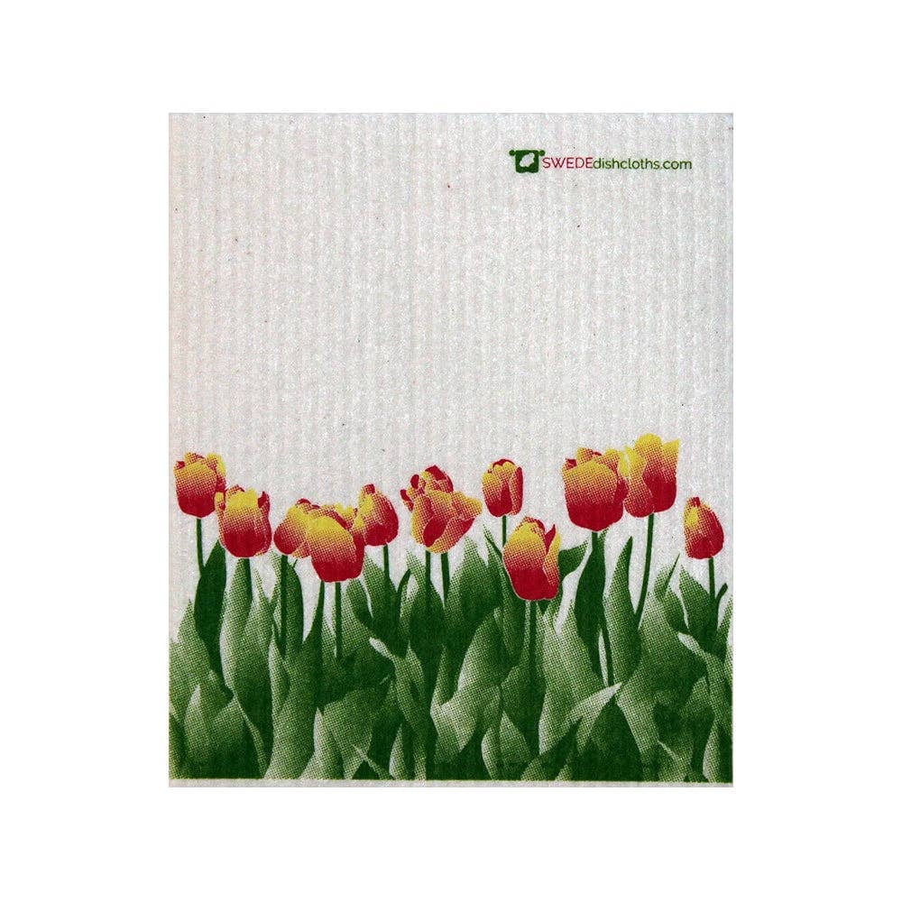 SWEDEdishcloths - Swedish Dishcloth Orange Tulips Spongecloth