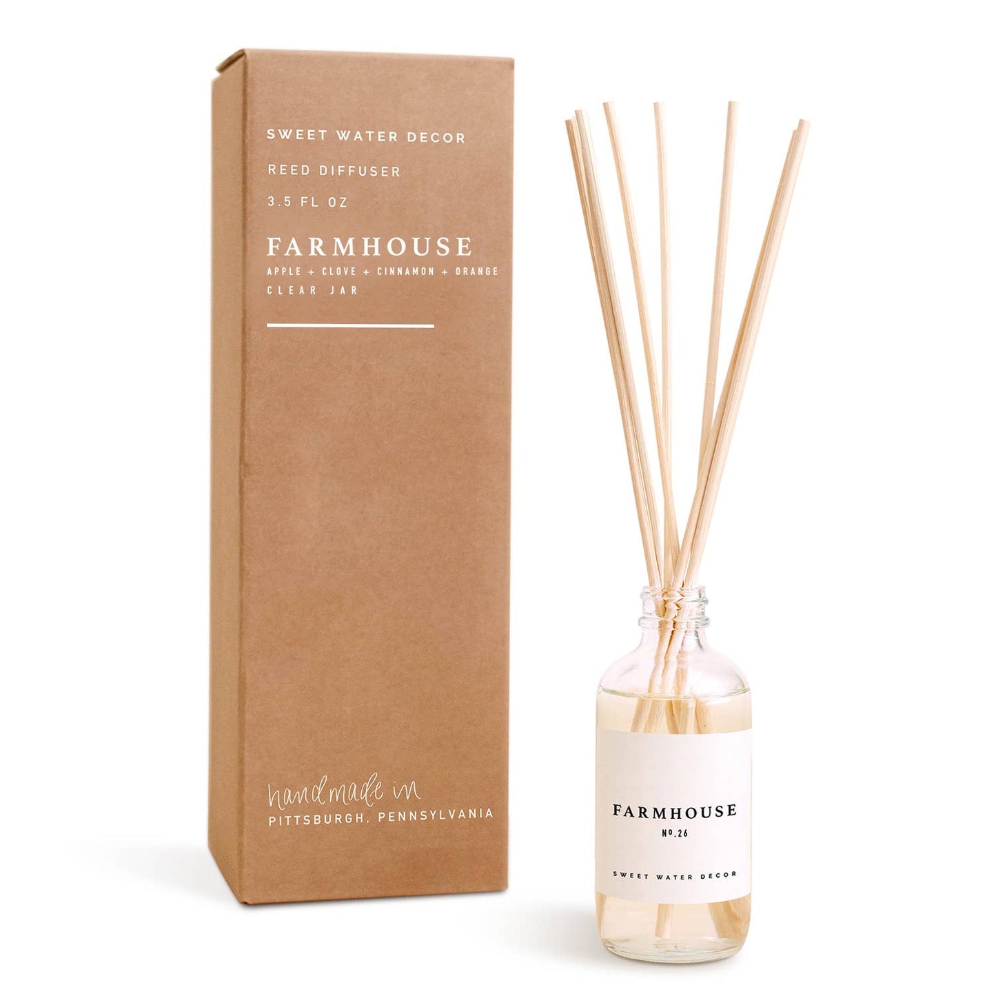 Farmhouse Reed Diffuser - Clear Jar - 3.5 oz