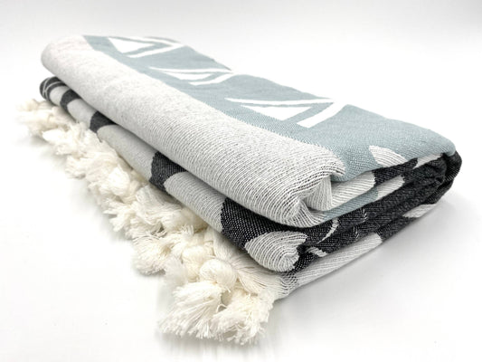 Turkish Throw - Chloe Alexis - The Puebla - Teal/Black