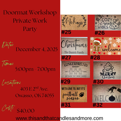 Private Party Personalized Doormat Workshop - Kelsey