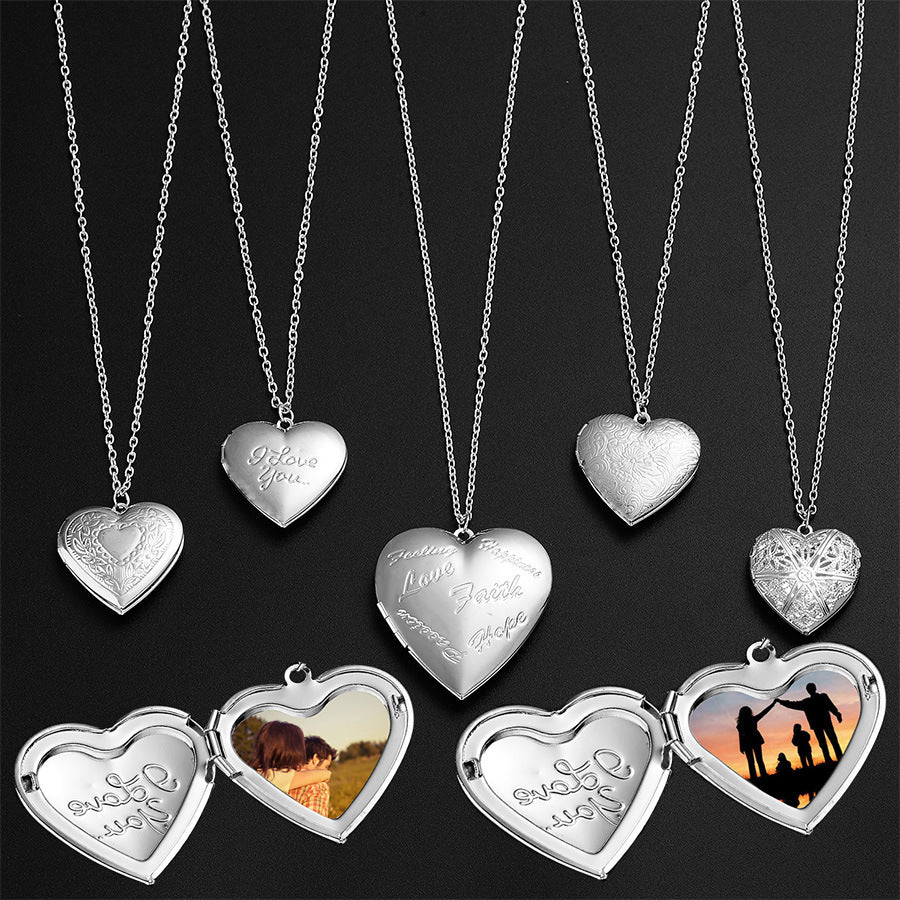 Heart shaped pendant with deals photo frame