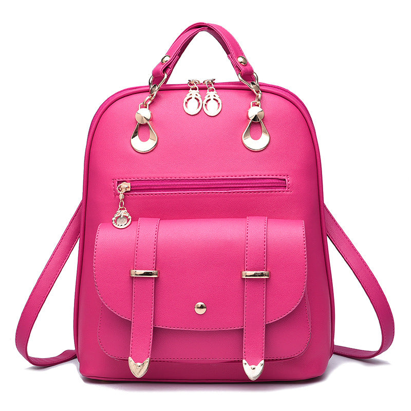 dual mini leather backpack Female bag fashion PU leather dual-use backpack – This & That Candles and More