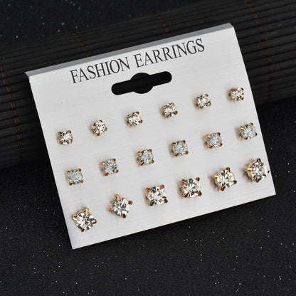 Earrings Round 9-piece Earings Set