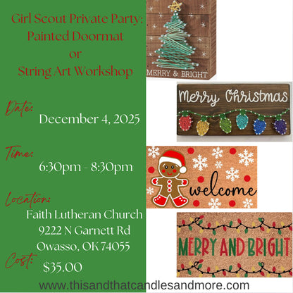 Private Party Personalized Doormat Workshop - Girl Scouts
