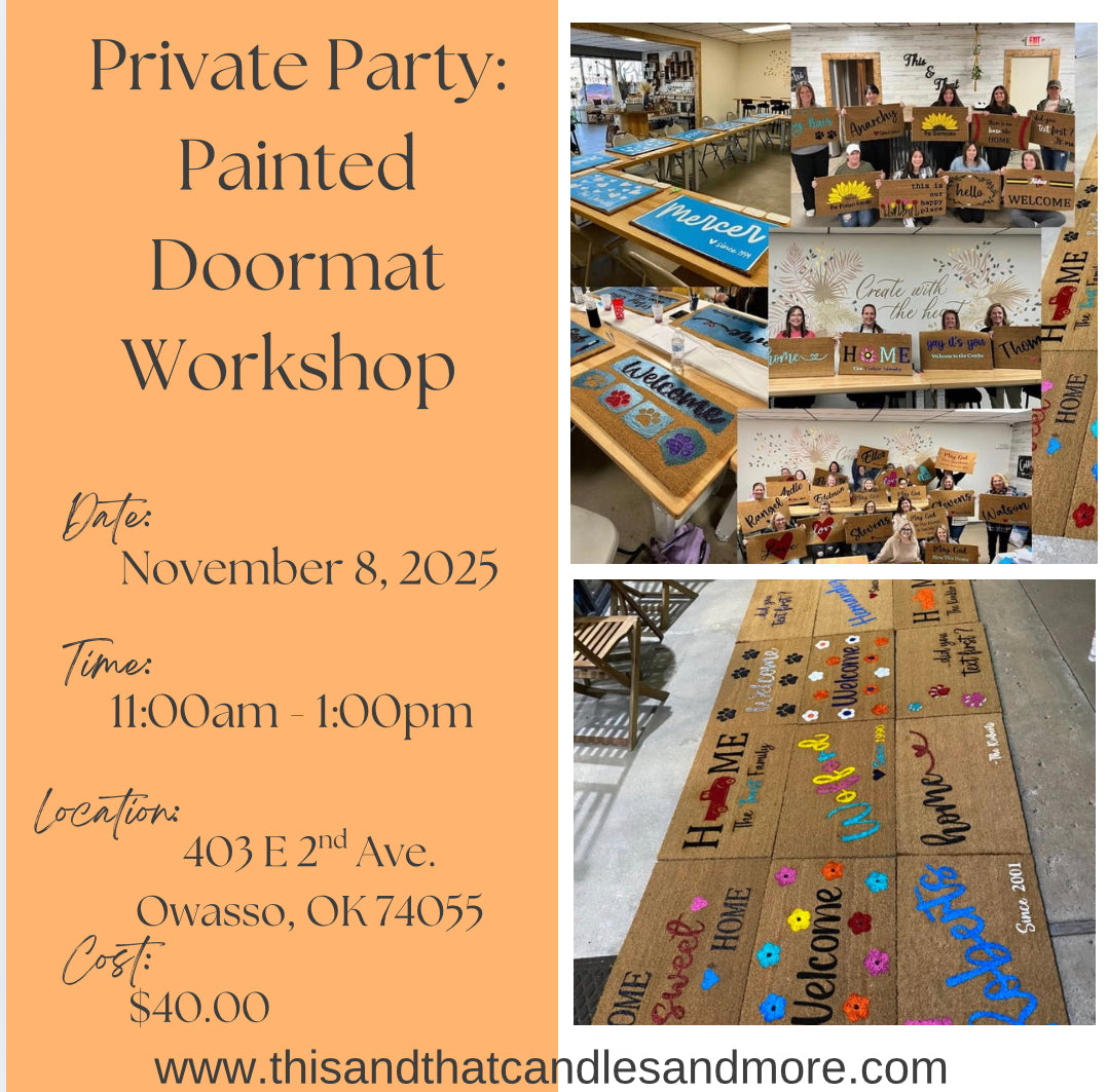 Private Party Personalized Doormat Workshop
