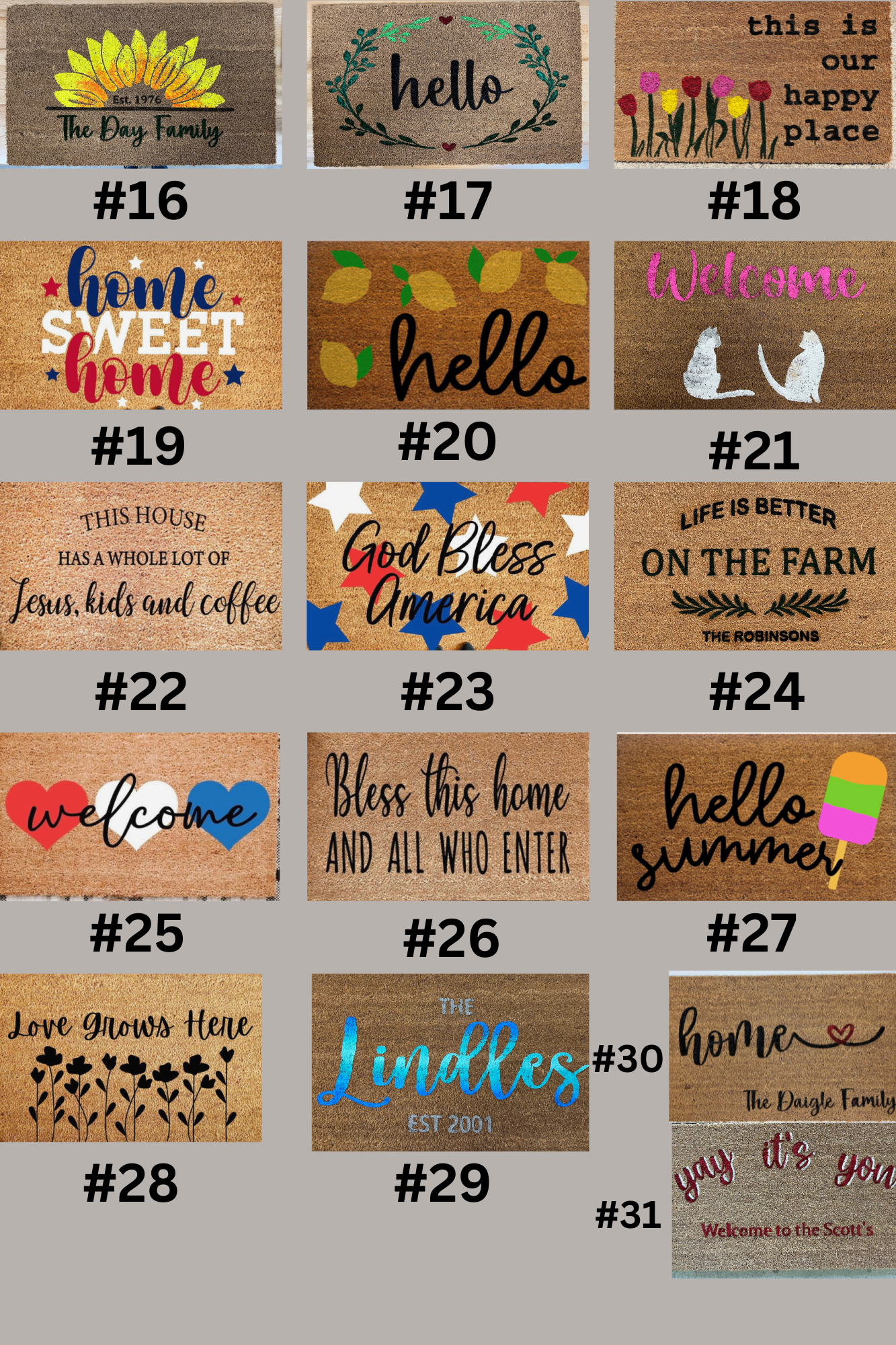 05/14/26 Personalized Doormat Workshop (Thursday 6:00pm)