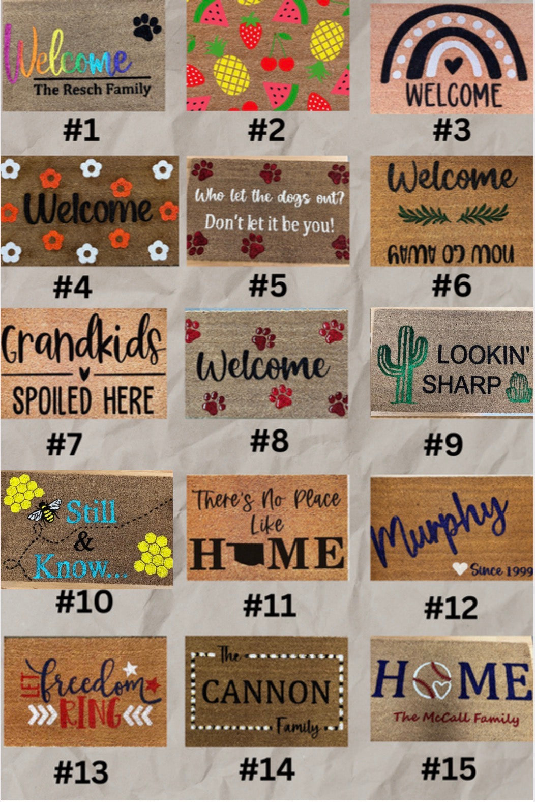05/14/26 Personalized Doormat Workshop (Thursday 6:00pm)