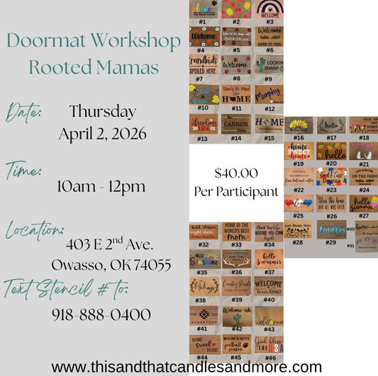 Private Party Personalized Doormat Workshop (Thursday 10:00am)