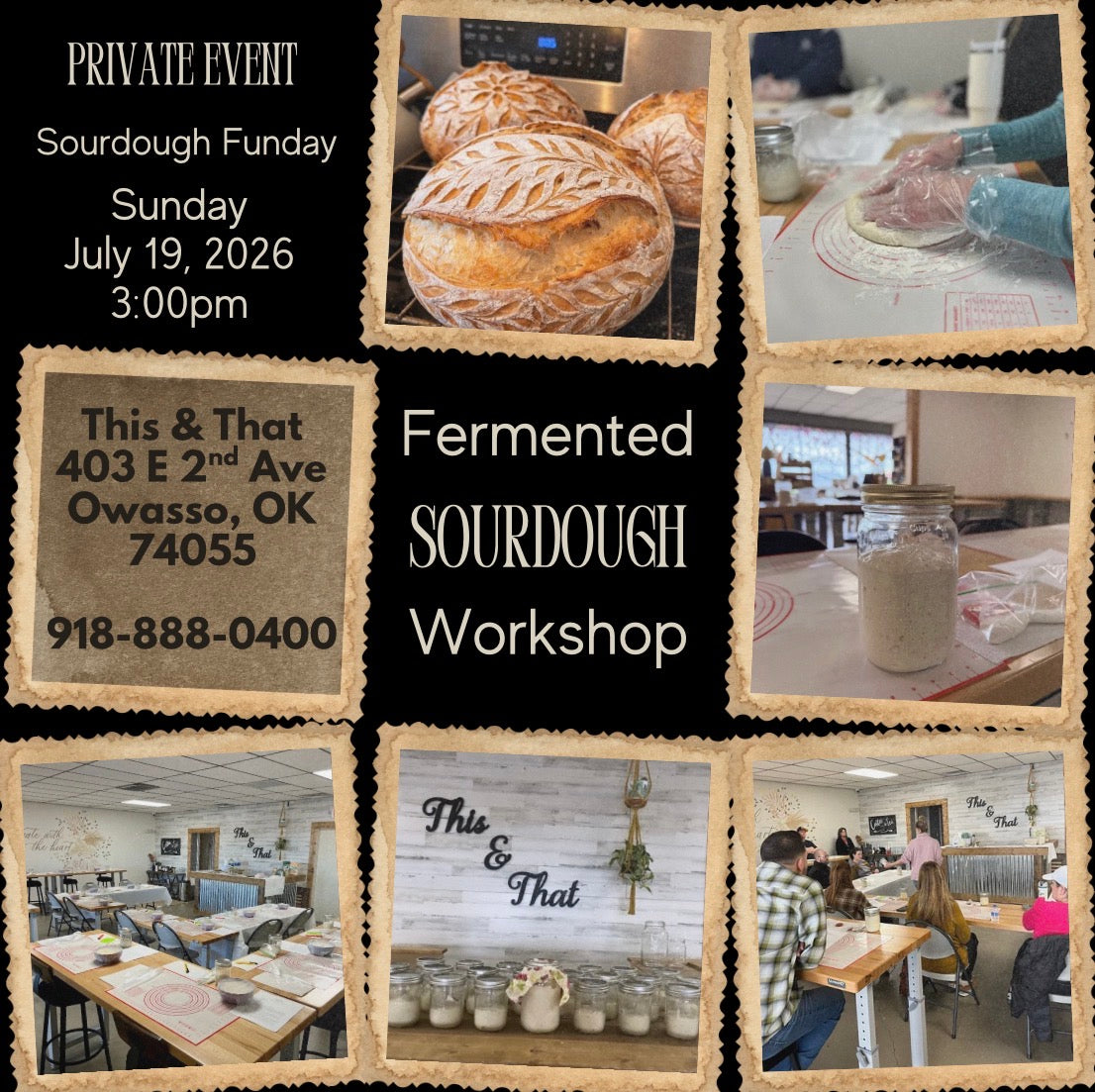 Private Party Sourdough Workshop (Sunday 3:00pm)