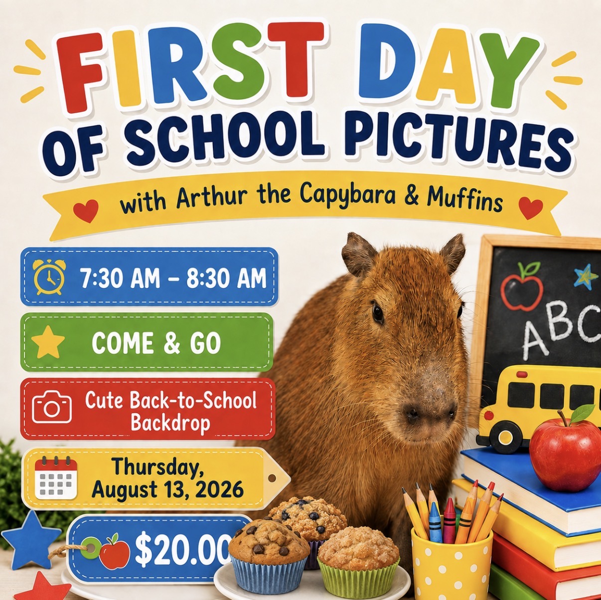 8/13/26 First Day of School with Arthur and Muffins