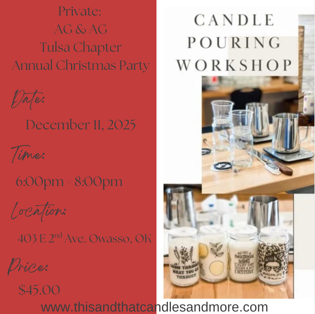 Private Candle Pouring Workshop - AG & AG