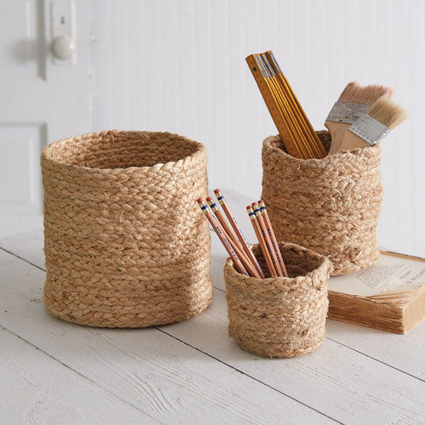 Jute Storage Containers - Set Of 3