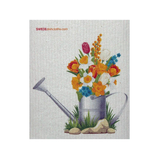 Swedish Dishcloth Flowers in Pail Spongecloth