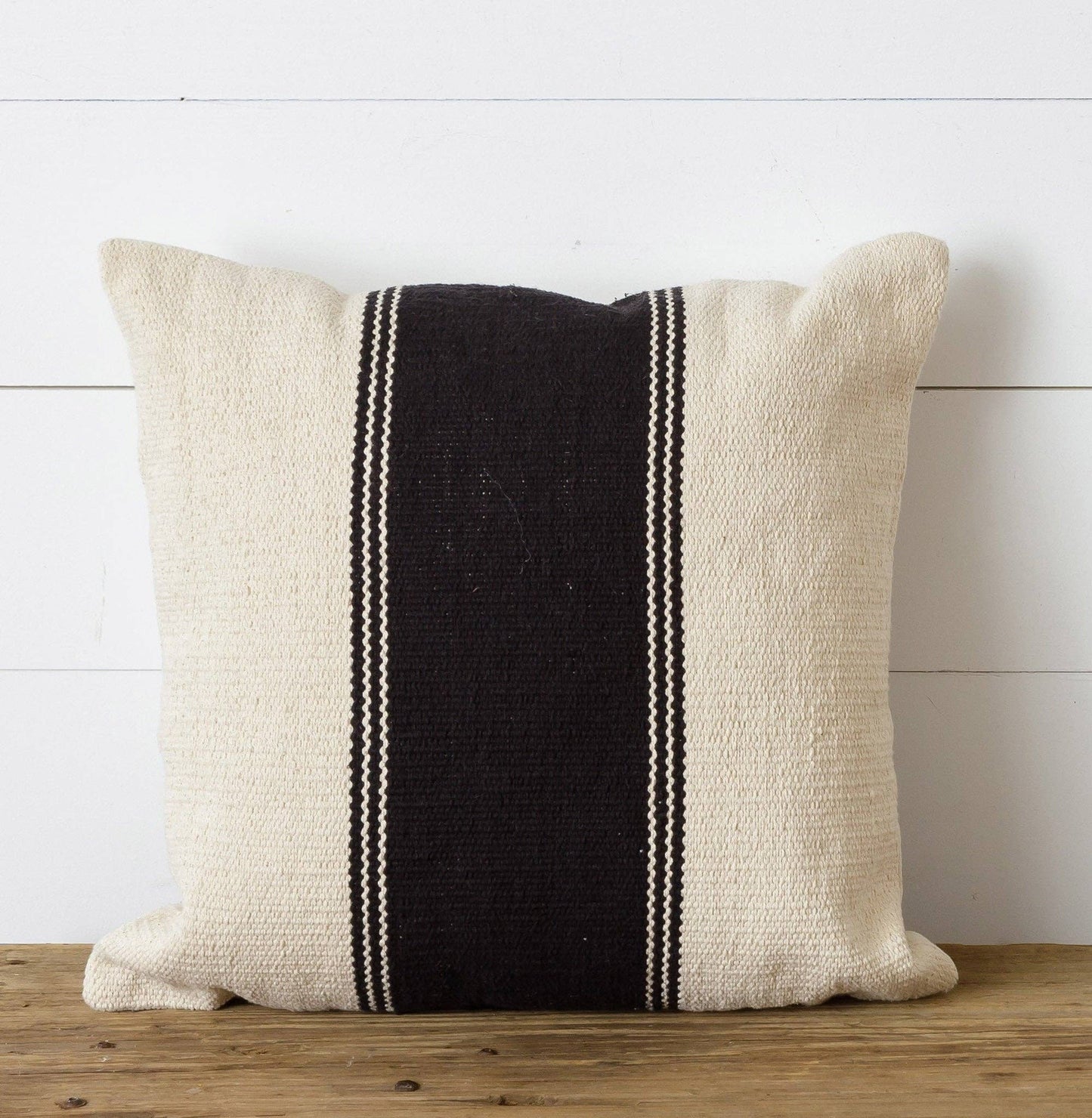 Pillow - Grain Sack, Black Stripe