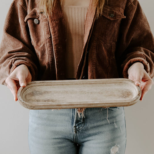 Large Wood Tray - Rustic - 14x4"