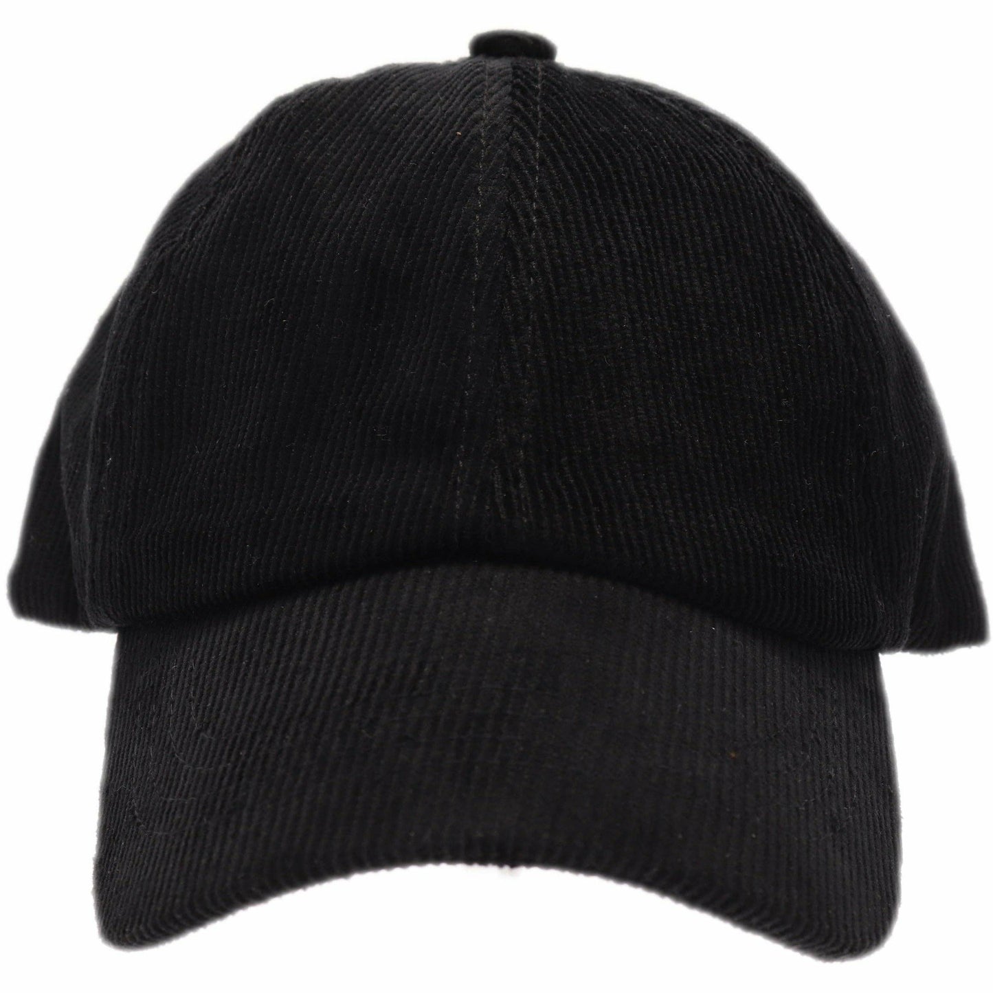 Black Corduroy Criss Cross High Pony CC Ball Cap