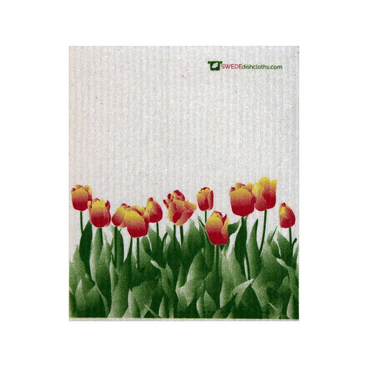 SWEDEdishcloths - Swedish Dishcloth Orange Tulips Spongecloth