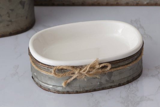 Soap Dish with Galvanized Caddy